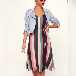 Lulu's Multicolor Striped Midi‎ Dress